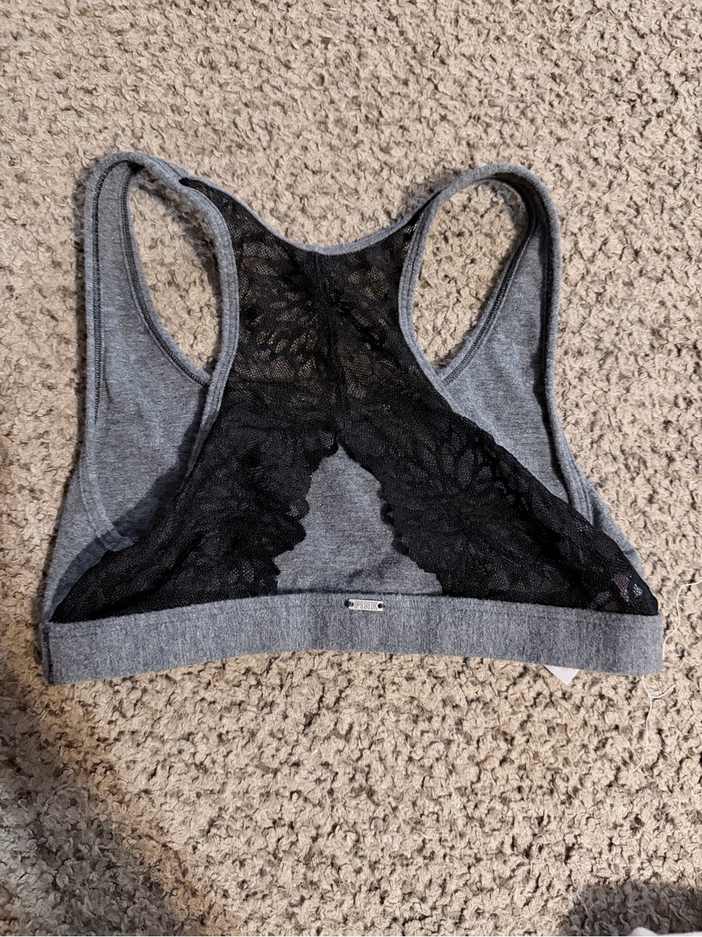 Victoria's Secret Lace & Racerback Bralette Set - Black & Gray - Picture 7 of 7